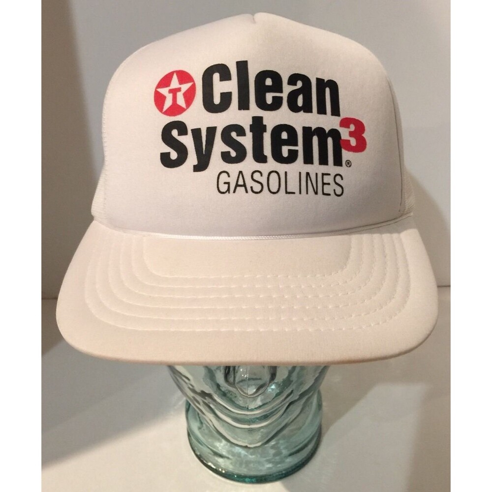 Vintage Texaco Clean System3 Gasolines - Mesh Back Trucker Hat Cap Cord Snapback